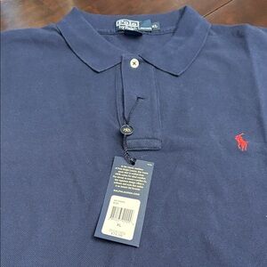 Polo by Ralph Lauren Men's Polo Shirt in Navy with Red Logo